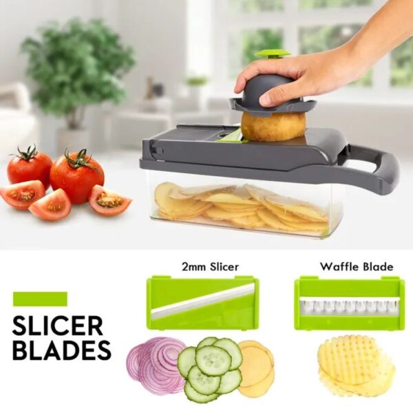 12-in-1 Nicer Dicer Vegetable Chopper – Multi-Function Cutter & Slicer for Fruits, Veggies & Salad Prep