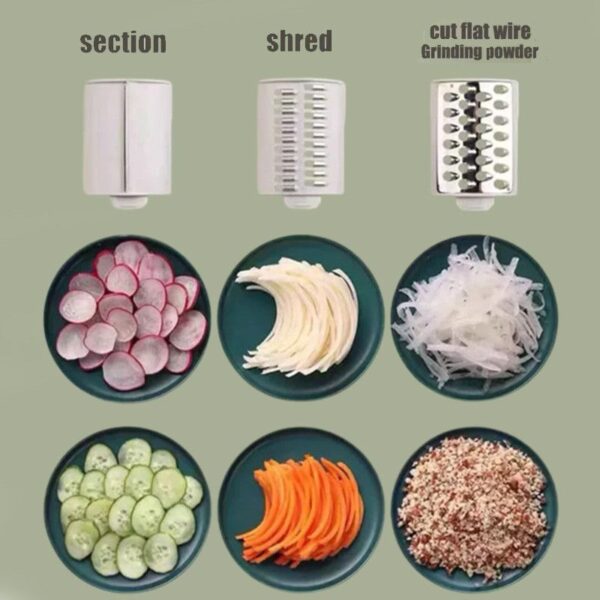 3 in 1 Manual Vegetable Slicer & Chopper | Rotary Cheese Grater, Potato Cutter, Veggie Peeler | Kitchen Accessories Tool