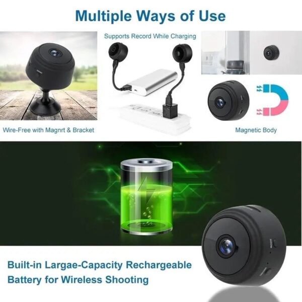 A9 WiFi Mini Camera HD 1080p | Wireless Smart Security Camera with Motion Detection, Night Vision, Remote Viewing | Portable Home Surveillance for Infants & Pets
