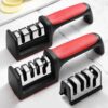 Ergonomic kitchen knife sharpener with anti slip base