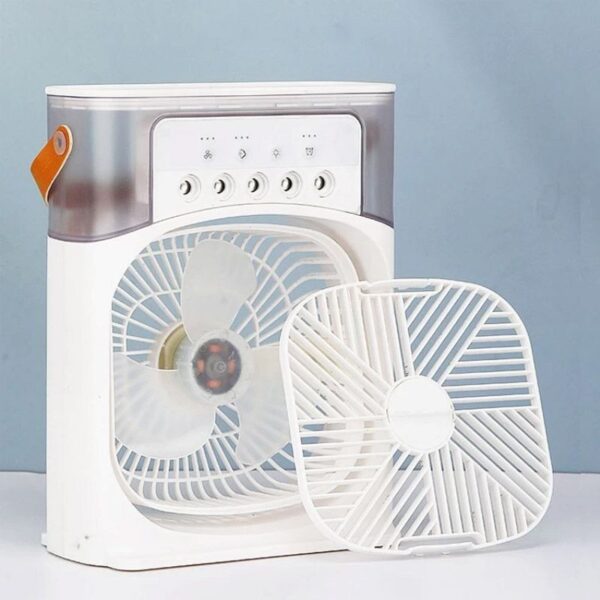 Mini air conditioner fan with humidifier