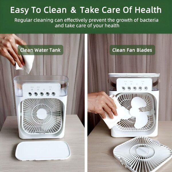Portable fan with mist spray