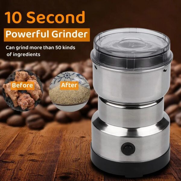 Stainless steel raf grinder with push button